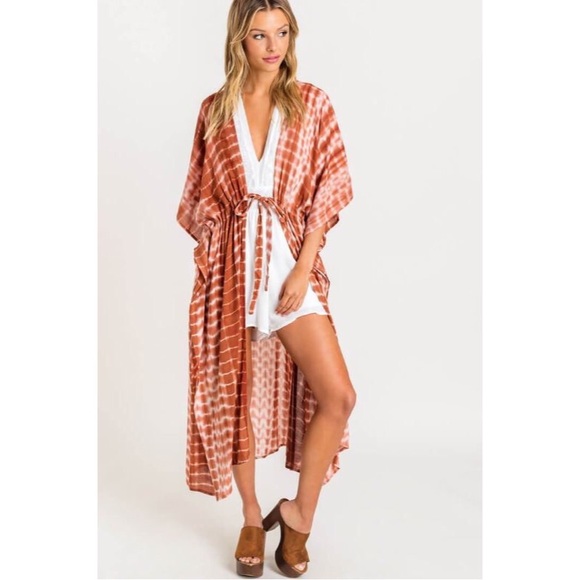 Last 1 ✨SHARA Tie Dye Kimono - Rust - Picture 5 of 8